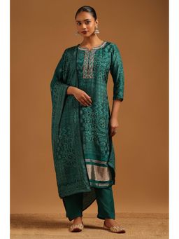 Soch - Green Printed Round Neck Kurta With Pant & Dupatta