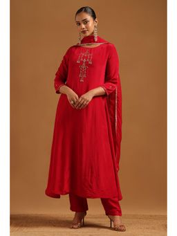 Soch - Pink Embellished/Sequined Round Neck Kurta With Pant & Dupatta