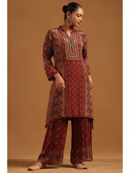 Soch - Rust Printed Mandarin Neck Co-ord Sets