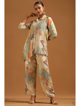 Soch - Beige Printed Collar Neck Co-ord Sets