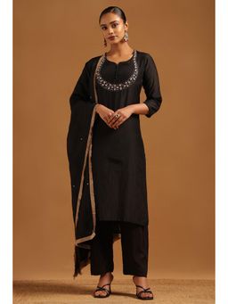 Soch - Black Embellished/Sequined Round Neck Kurta With Pant & Dupatta