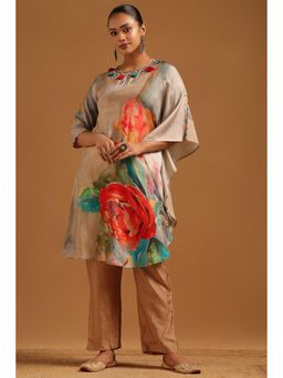 Soch - Multi-Color Floral Round Neck Kaftan With Pant