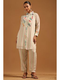 Soch - Cream Floral Collar Neck Co-ord Sets