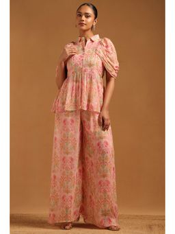 Soch - Peach Printed Collar Neck Co-ord Sets