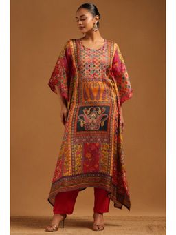 Soch - Multi-Color Paisley Round Neck Kaftan With Pant