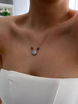 Digital Dress Room - Round Solitaire Short Mangalsutra