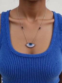 Digital Dress Room - Evil Eye Silver Short Mangalsutra