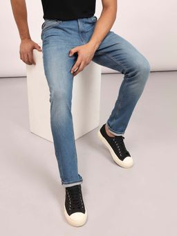 Lee - Men Blue Bruce Skinny Fit Mid Rise Light Fade Jeans