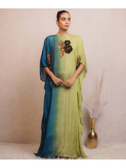 Timaraa - Women'S Chiffon Ombre Kaftan Multi-Color Maxi Dress