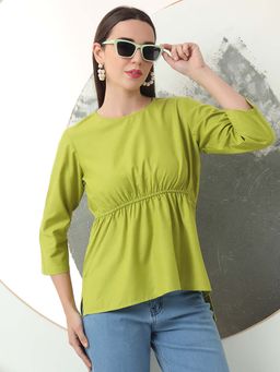 FITHUB - Cool Stylish Round Neck Solid Plain Top