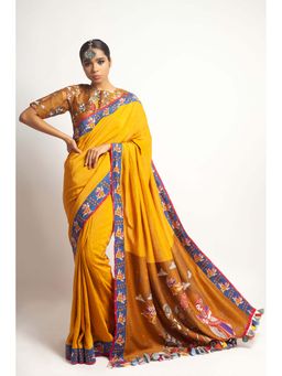 UDD DESIGN - Vanvas Mustard Saree with Unstitched Blouse