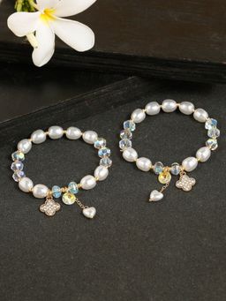 Stol'N - Stolon Crystal Pearl Bracelets - White (Pack Of 2)