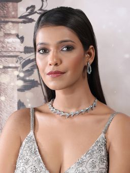 STILEADDA - Sleek Symmetrical Line Ad Turquoise Necklace Set