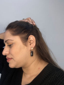 BEAUTY SPOT JEWELLERY - Semi Triangle Clear Crystal Earring Danglers