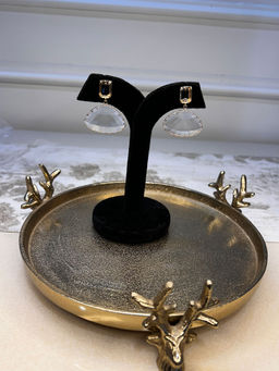 BEAUTY SPOT JEWELLERY - Semi Triangle Clear Danglers