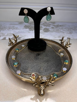 BEAUTY SPOT JEWELLERY - Mop And Emerald Necklace Set