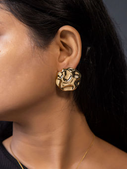 BEAUTY SPOT JEWELLERY - The Wavy Round Copper Earrings
