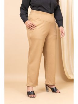 Mamicha - Pioneering Workwear High Waist Beige Trouser