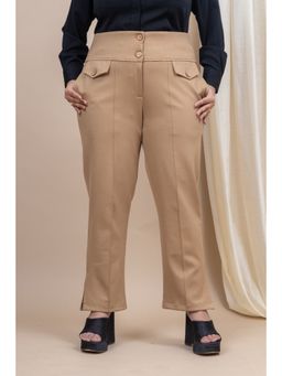 Mamicha - Vanguard Straight Beige Trouser With Pockets