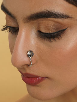 Teejh - Kumudh Silver Oxidised Nose Pin