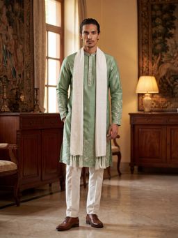 ETHNIC BAY - Green Floral Regular Kurta with Pant and Dupatta