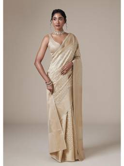 KALKI FASHION - Gold Chanderi Zari Woven Saree