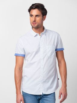 Spykar - White Half Sleeves Oxford Shirt For Men