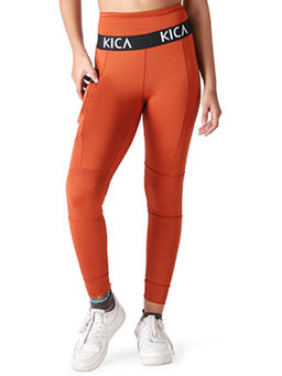 Kica - High Waisted Leggings With Elastic Print Waistband