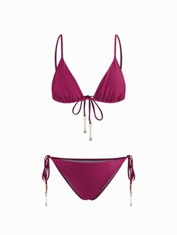 Cider - Starfish Chain Detail Knotted Triangle Bikini Set