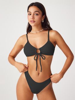 Cider - Cut Out Front Tied Bikini Swimsuit