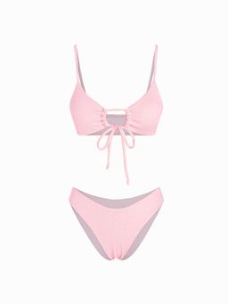 Cider - Cut Out Front Tied Bikini Swimsuit