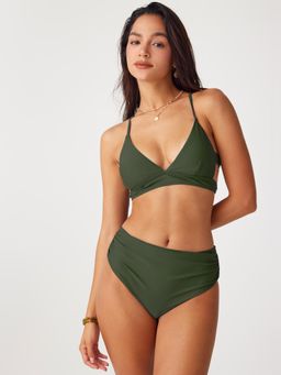 Cider - V-Neck Tie Back Shaping Bikini Swimsuit