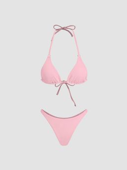 Cider - Halter Neckline Triangle Bikini Set