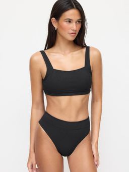 Cider - Ribbed Square Neck Knotted Bracelet Cheeky Bikini Set