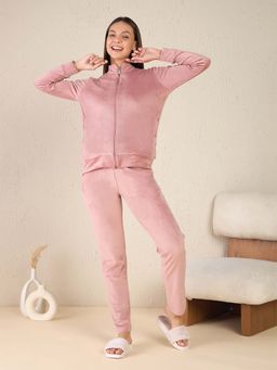 Sweet Dreams - Women Pink Embellished Tracksuit
