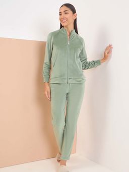 Sweet Dreams - Women Green Solid Tracksuit