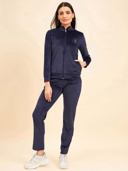 Sweet Dreams - Women Navy Blue Solid Tracksuit