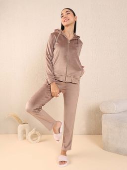 Sweet Dreams - Women Beige Solid Tracksuit