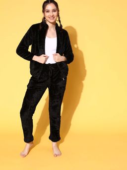 Sweet Dreams - Women Black Solid Tracksuit