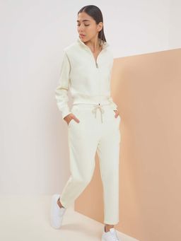 Sweet Dreams - Women Cream Front Open Tracksuit