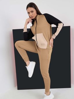 Sweet Dreams - Women Brown Colorblock Tracksuit