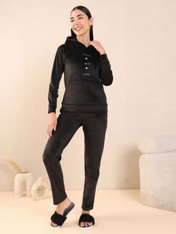 Sweet Dreams - Women Black Solid Tracksuit