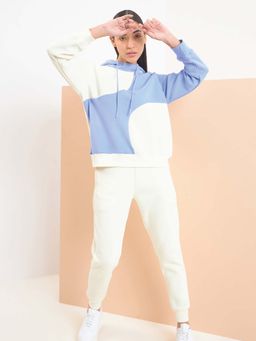 Sweet Dreams - Women Cream Colorblock Sweatshirt with Joggers
