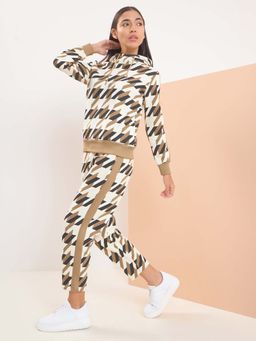 Sweet Dreams - Women Brown Printed Tracksuit