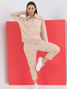 Sweet Dreams - Women Beige Solid Tracksuit