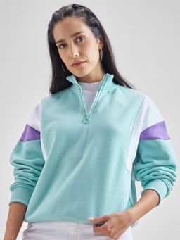 TOKYO TALKIES - Women's Mock Collar Pullover Sweatshirt