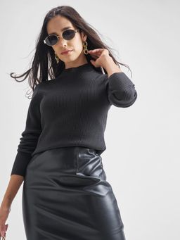 TOKYO TALKIES - Women Black Pullover Sweater