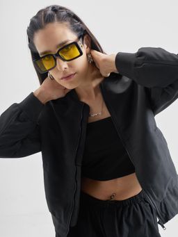 TOKYO TALKIES - Women Black Sporty Bomber Jacket