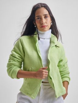 TOKYO TALKIES - Women Green Polar Fleece Jacket