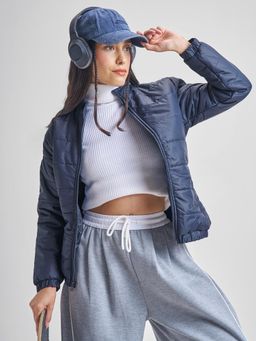 TOKYO TALKIES - Women Navy Blue Polyester Jacket